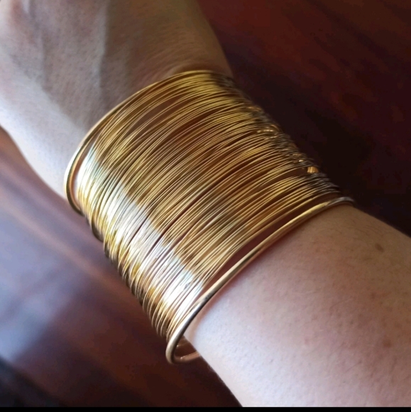 💖 2/$30 Women's Gold plated ethnic boho multi strands wide cuff wrist Bracelet - Picture 11 of 16